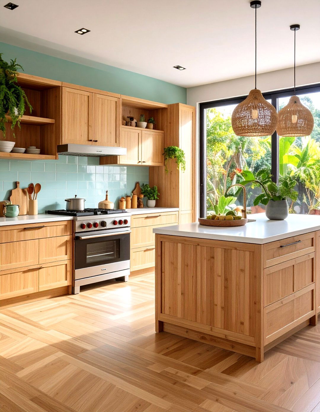 Bamboo Surfaces Deliver Rapid Renewable Style - 25 organic kitchen design ideas