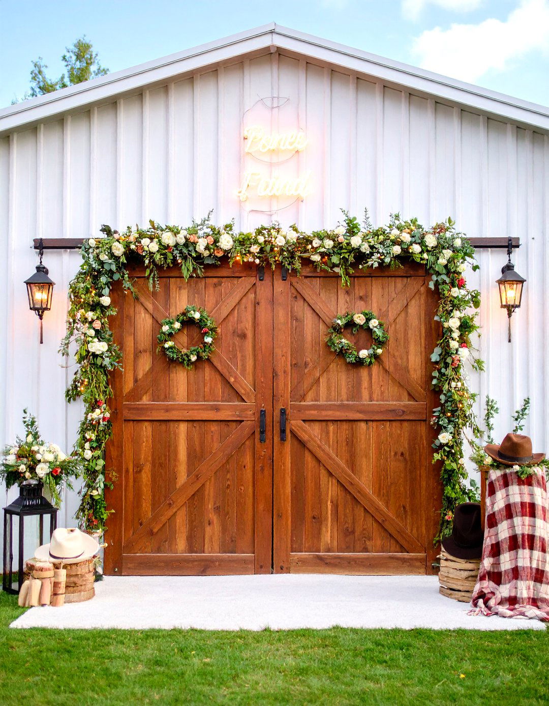 Barn Door Photo Booth Backdrop Fall Wedding Decor - 25 fall wedding décor ideas