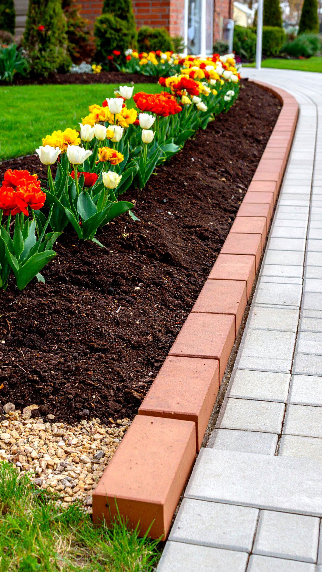 Basket Weave Brick Edging Border - 25 brick edging ideas