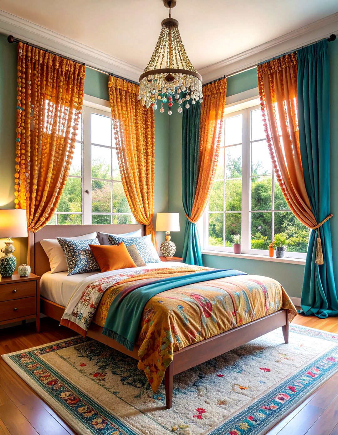 Bead Curtains Create Playful Gates in a s Bedroom - 25 60s bedroom ideas
