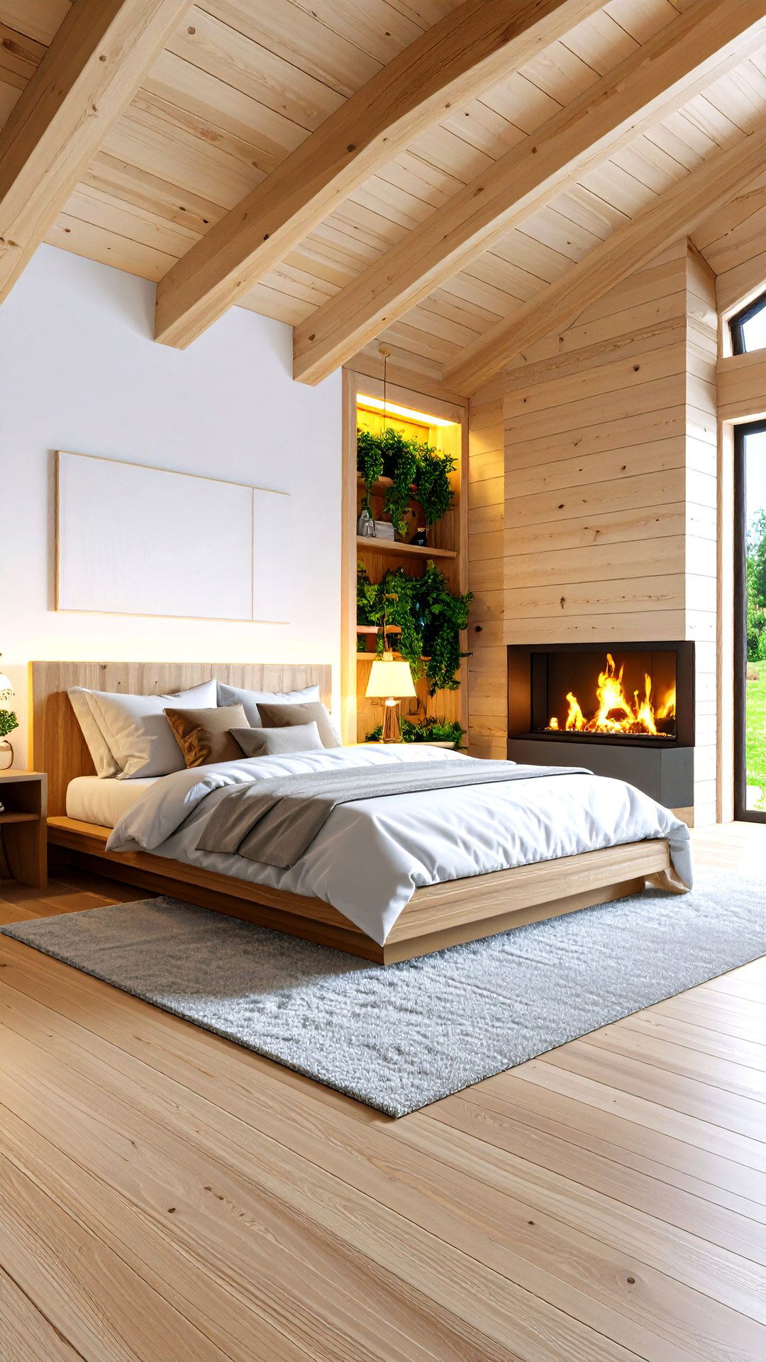Bedroom Layout Angling the Bed Toward a Corner Fireplace - 25 bedroom layout ideas