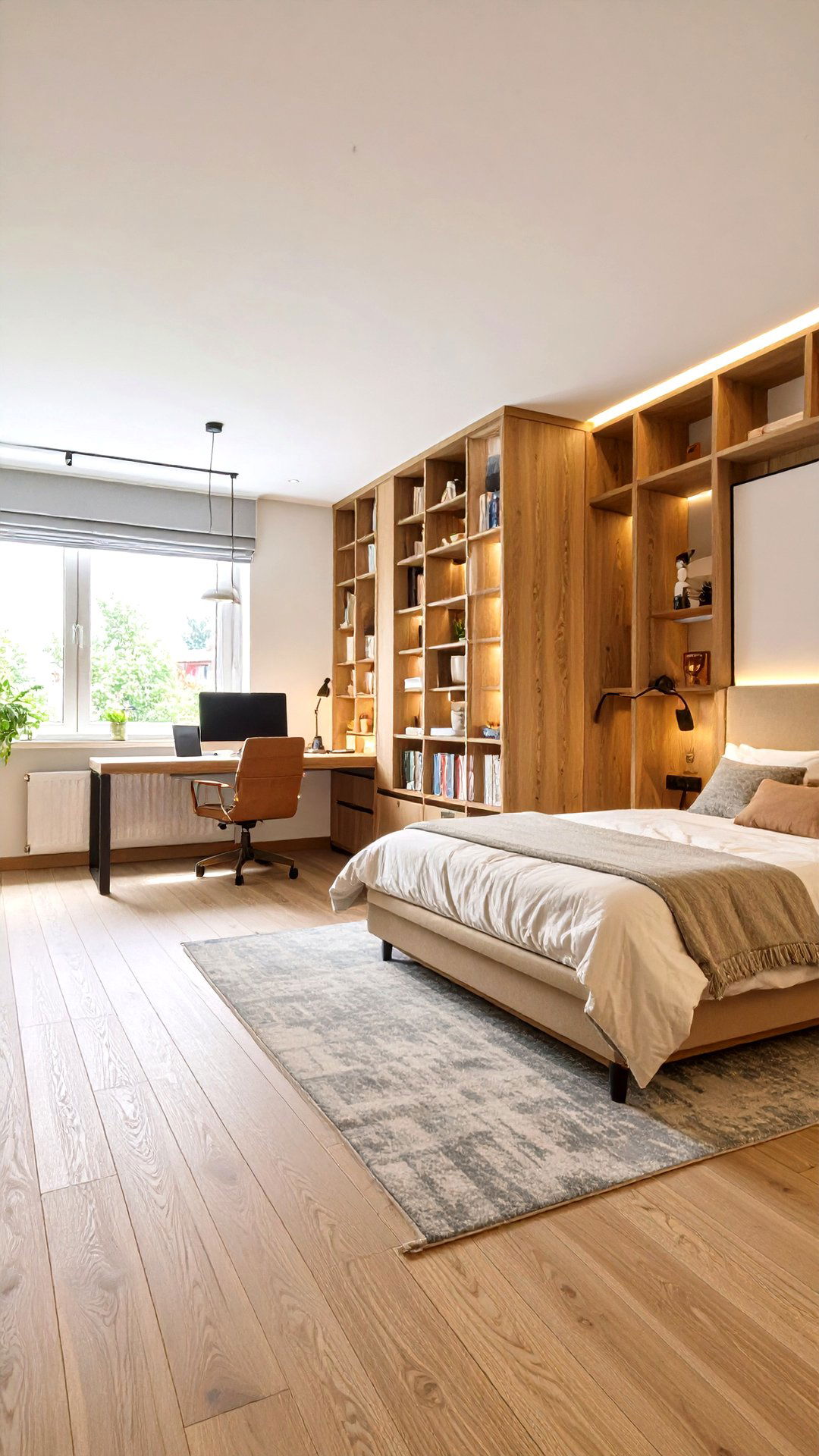 Bedroom Layout With Integrated Remote Work Zone - 25 bedroom layout ideas