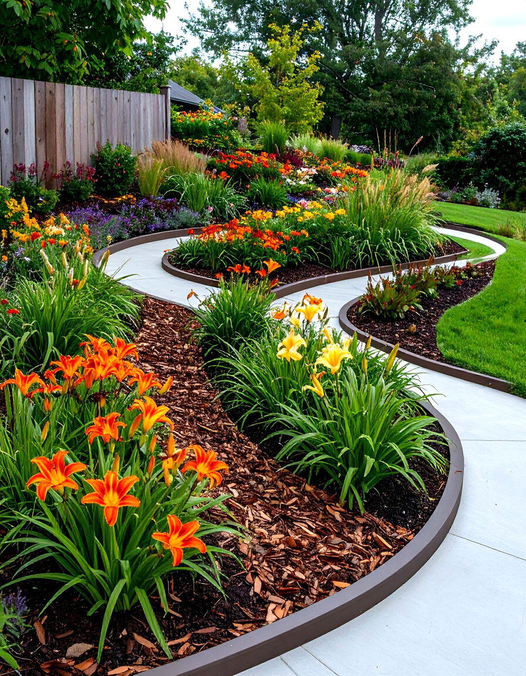 Bermed Wave Flower Bed Elevation - 25 flower bed ideas