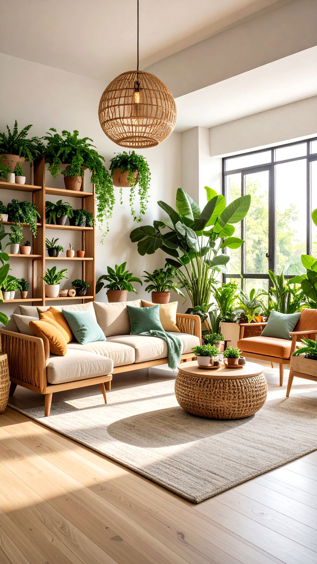 Biophilic Green Corners for Fresh Energy - 25 aesthetic living room ideas