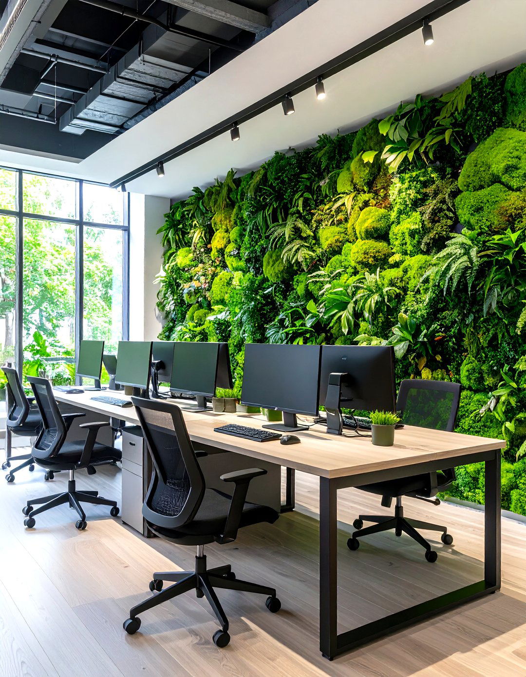 Biophilic Moss Office Wallpaper for Well Being - 25 office wallpaper ideas
