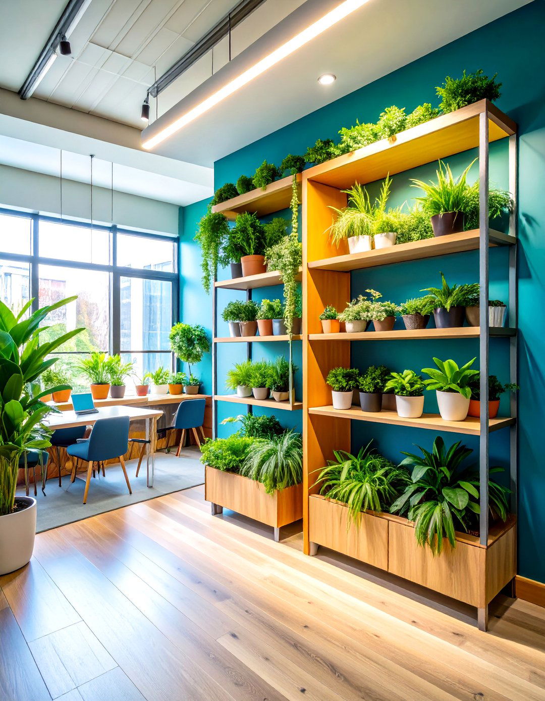 Biophilic Plant Corner Brightens Office Guest Room - 25 office guest room ideas