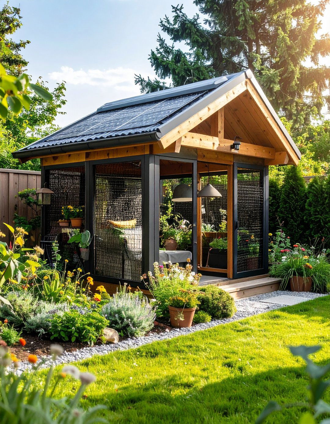 Bird Safe Catio with Native Plants - 25 outdoor catio ideas