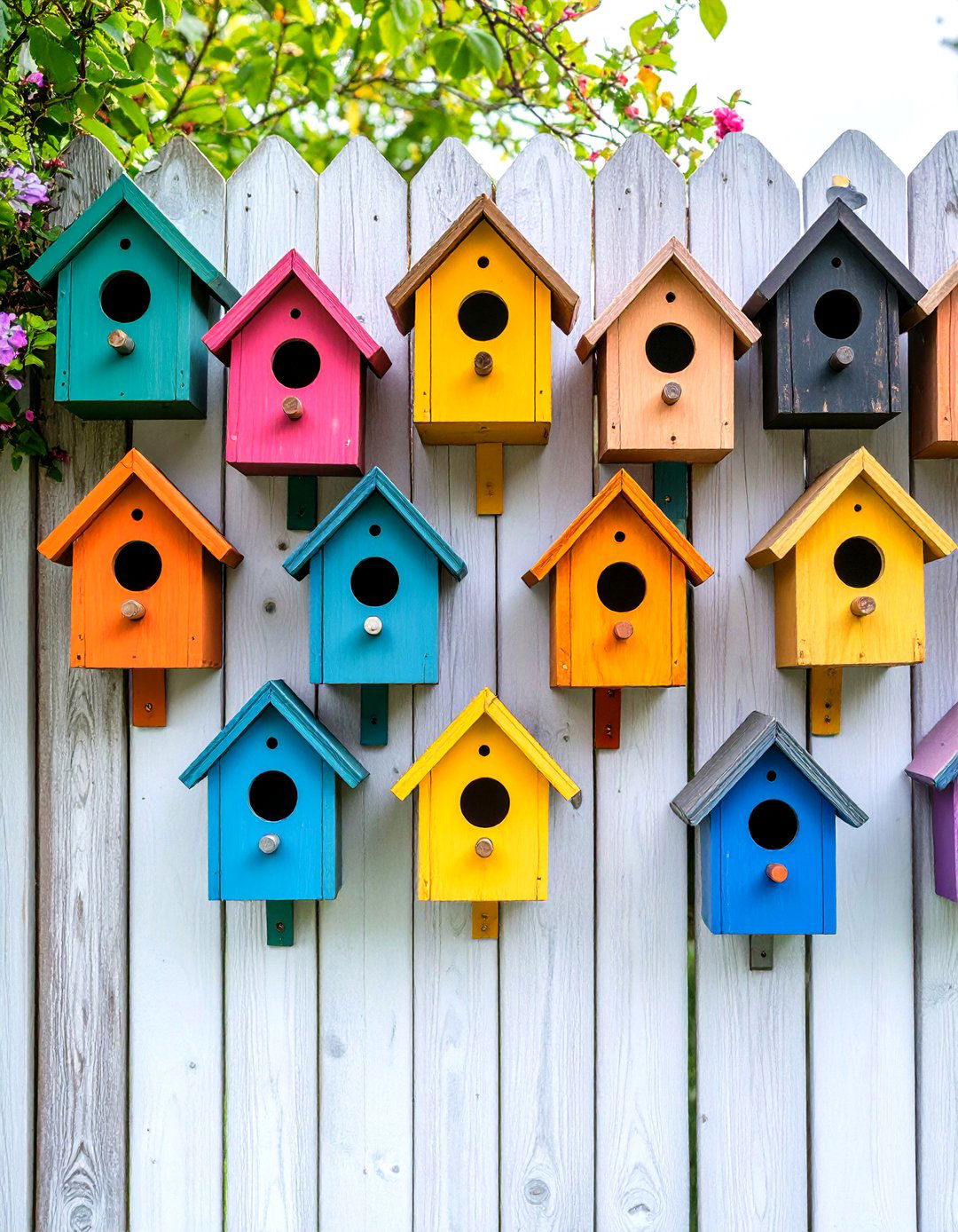 Birdhouse Cluster Outdoor Wall Decor - 25 outdoor wall decor ideas