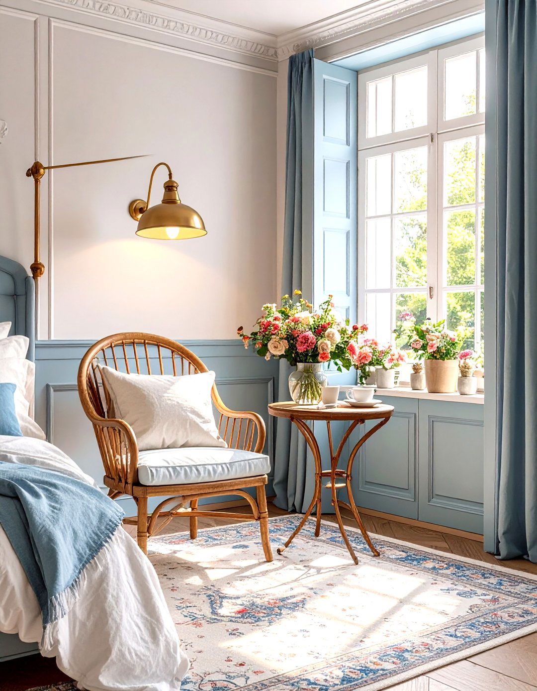 Bistro Inspired Reading Nook - 25 parisian themed bedroom ideas