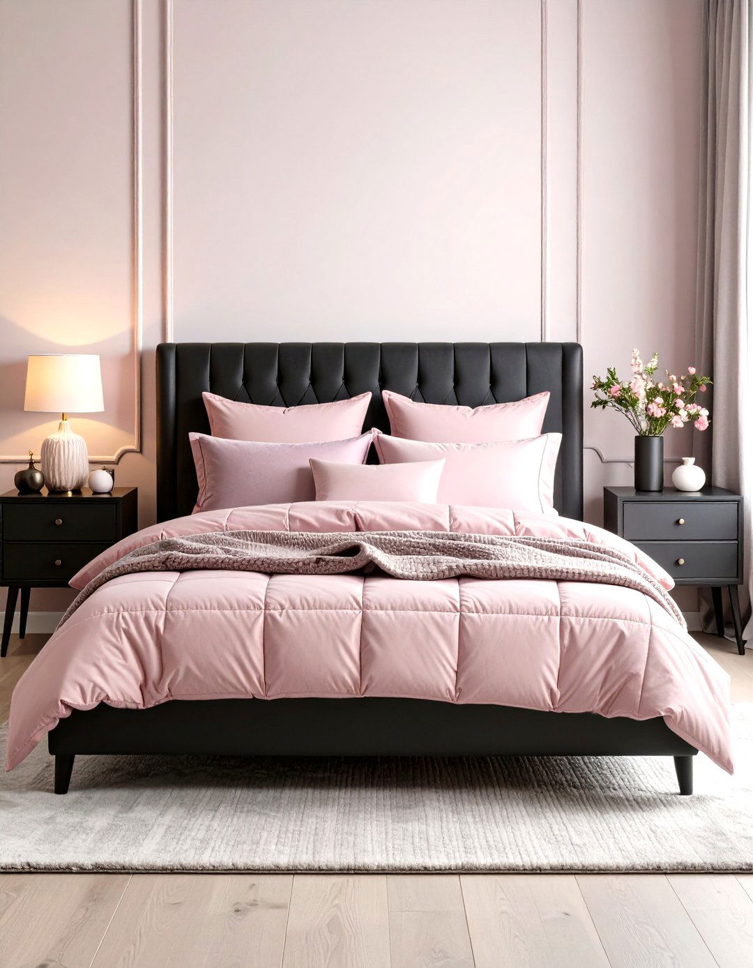 Black Bedframe Cloud Soft Bedding - 25 pastel goth bedroom ideas