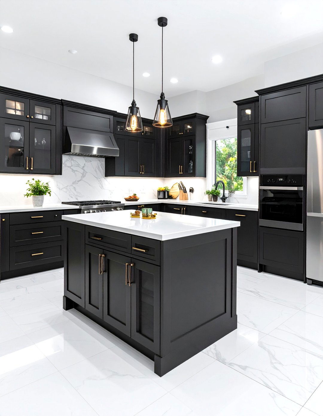 Black Cabinets White Counters and Hidden Organization - 25 black kitchen cabinets with white countertops