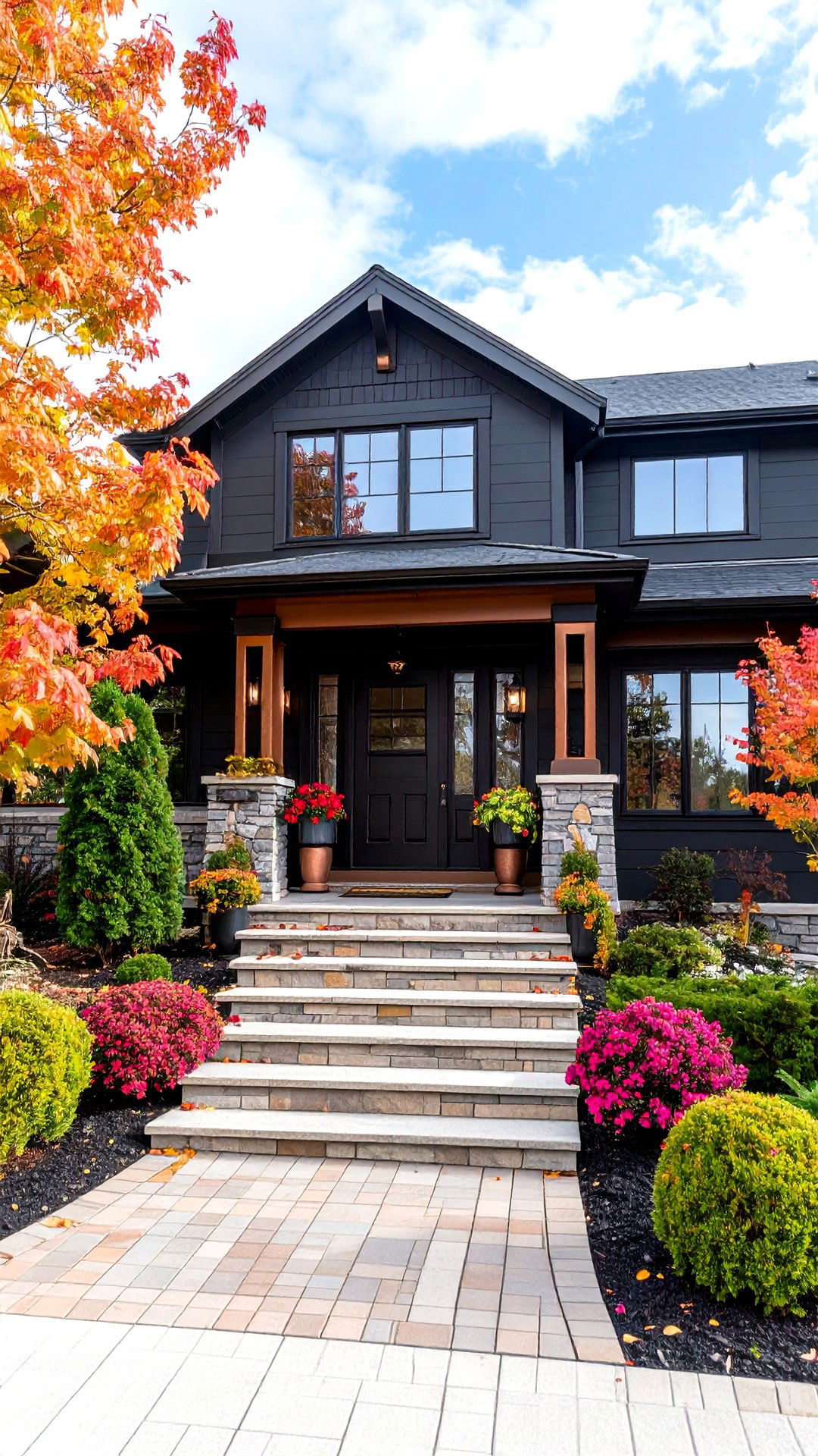 Black Exterior with Copper Accents - 25 black house exteriors & paint colors