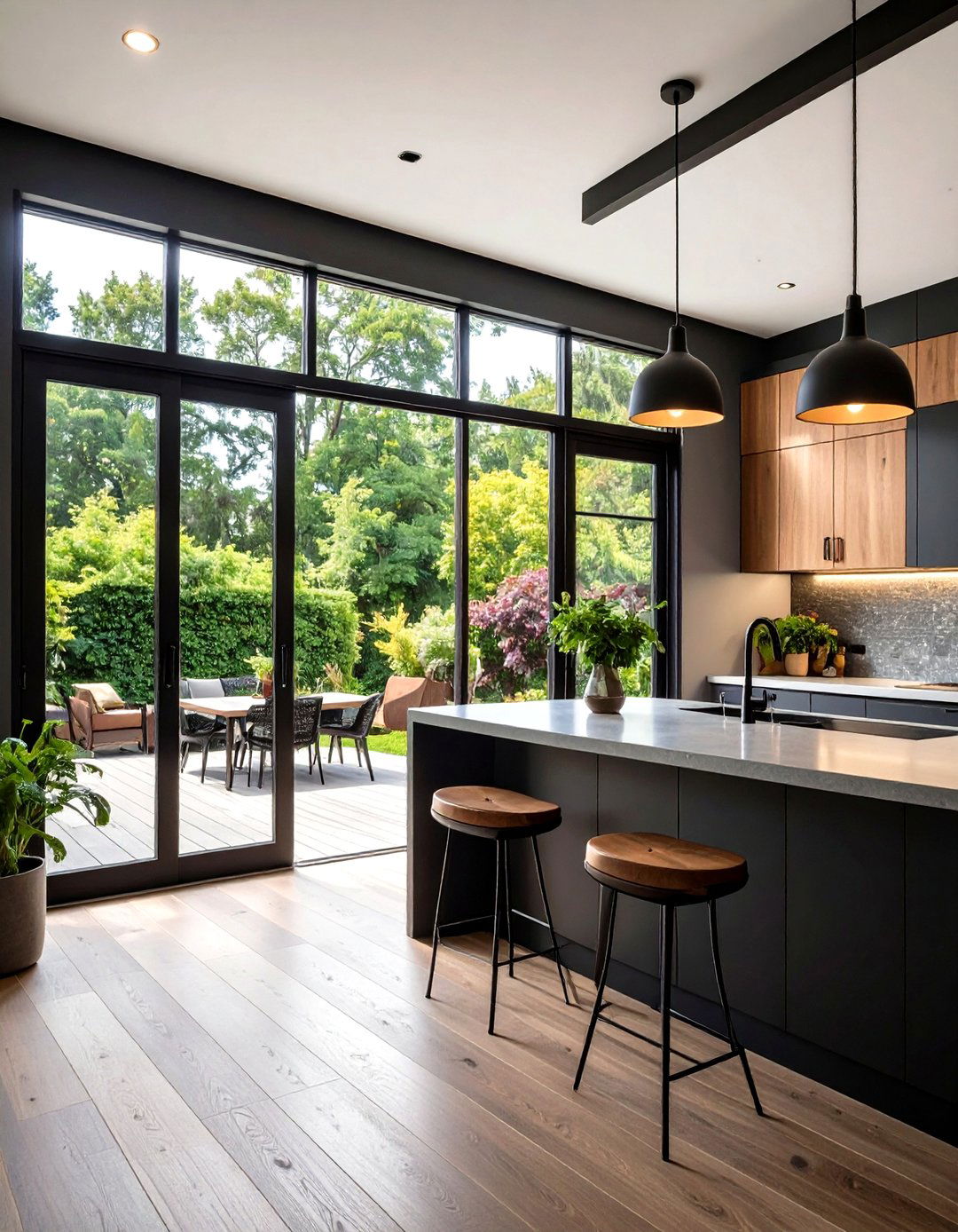 Black Framed Aluminum Patio Door for Bold Contrast - 25 patio door ideas