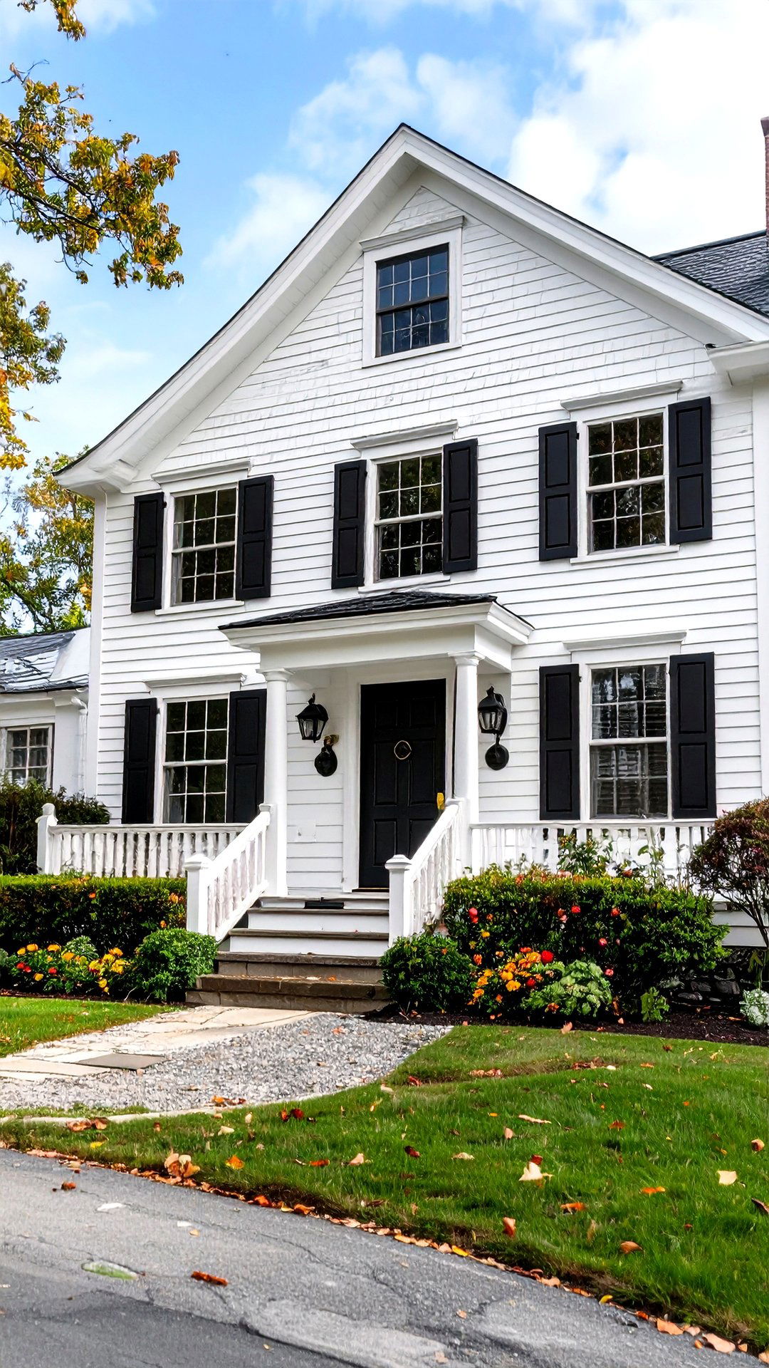 Black and White Contrast Refreshes a Classic House Exterior - 25 aesthetic house exterior ideas