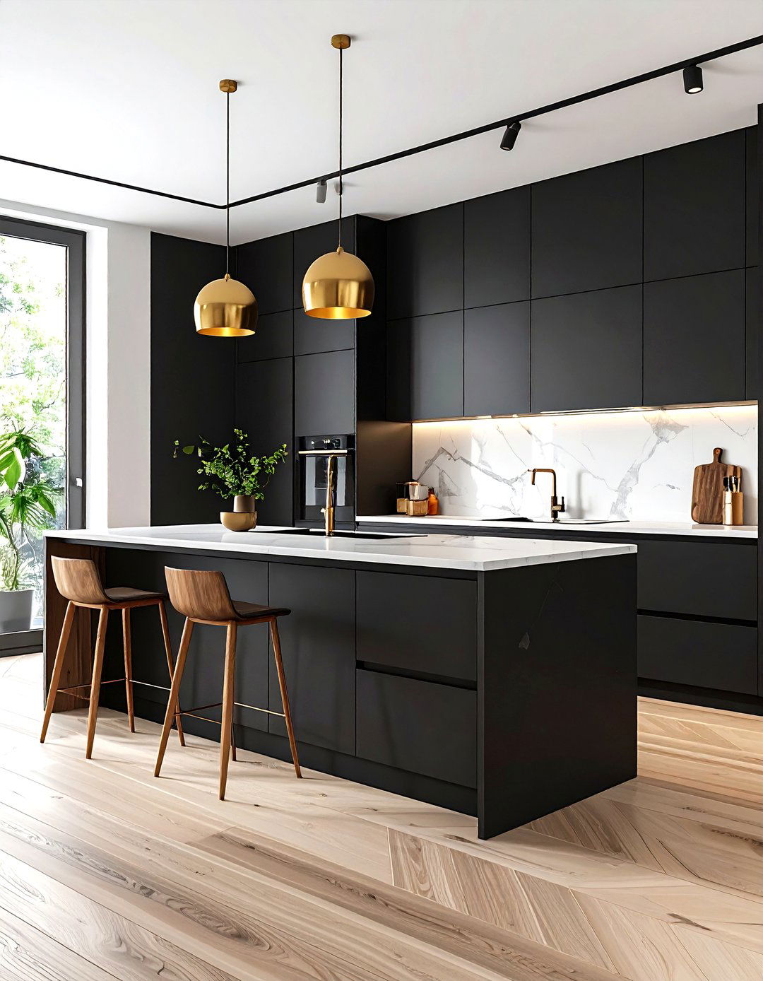 Black and White Kitchen Adds Crisp Monochrome Drama - 25 minimalist kitchen ideas