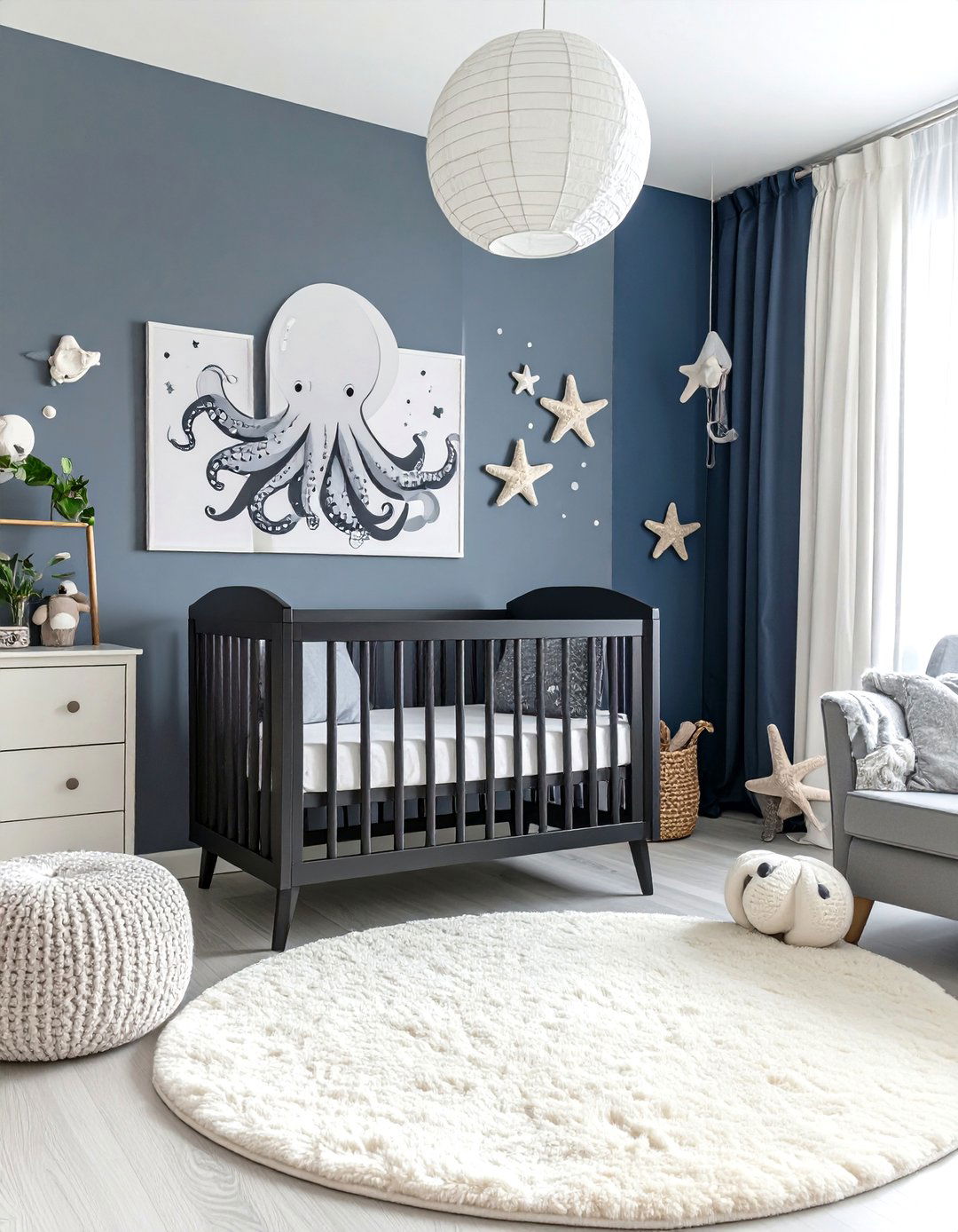 Black and White Ocean Chic - 25 ocean-themed nursery ideas