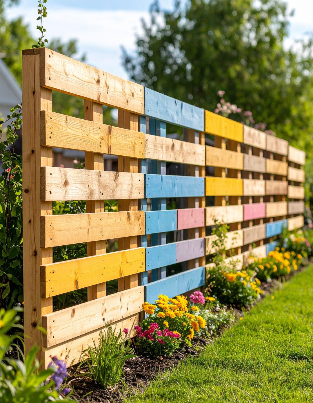 Blackboard Kids Art Pallet Fence - 25 pallet fence ideas