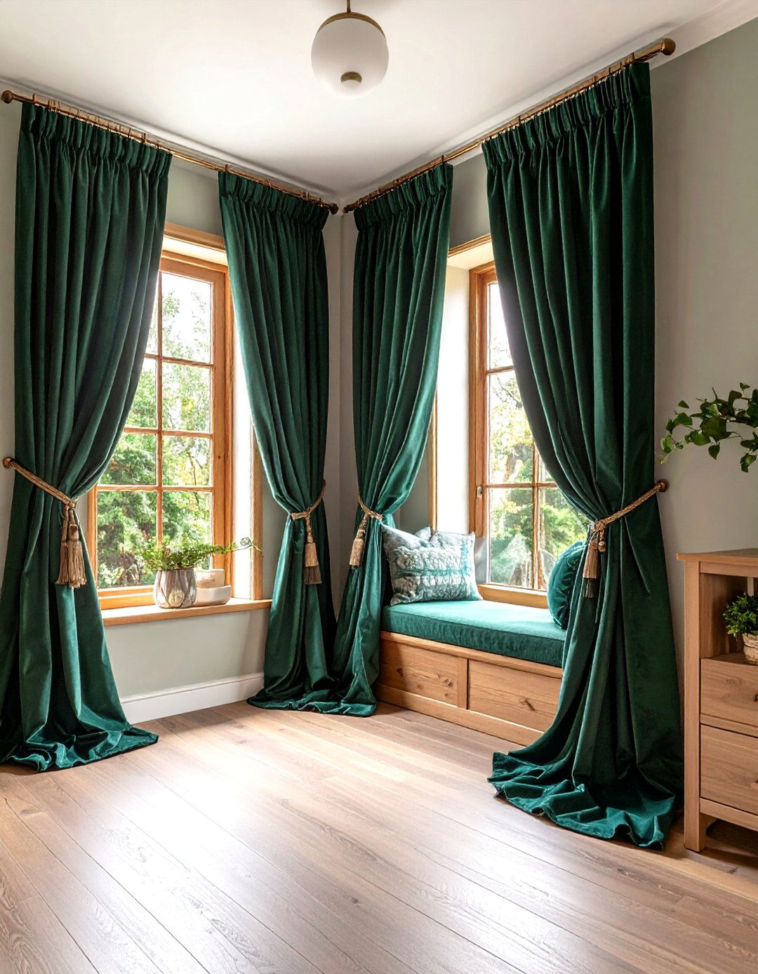 Blackout Drapes in Rich Emerald - 25 dark green nursery ideas