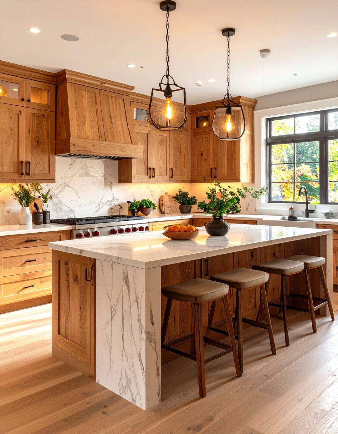 Blend Warm Wood With Cool Stone for Texture - 25 open kitchen ideas