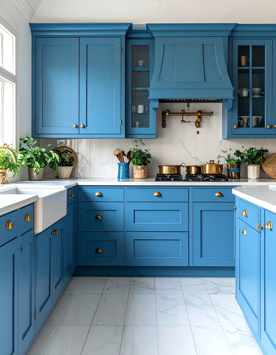 Blue and Cream Cabinetry - 25 painting kitchen cabinet ideas