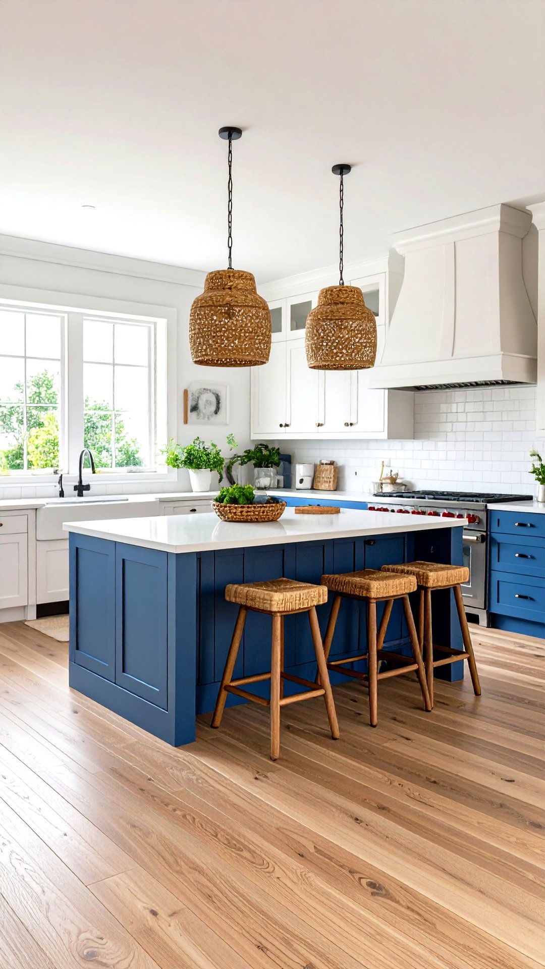 Blue and White Coastal Kitchen Canvas - 25 coastal kitchen ideas