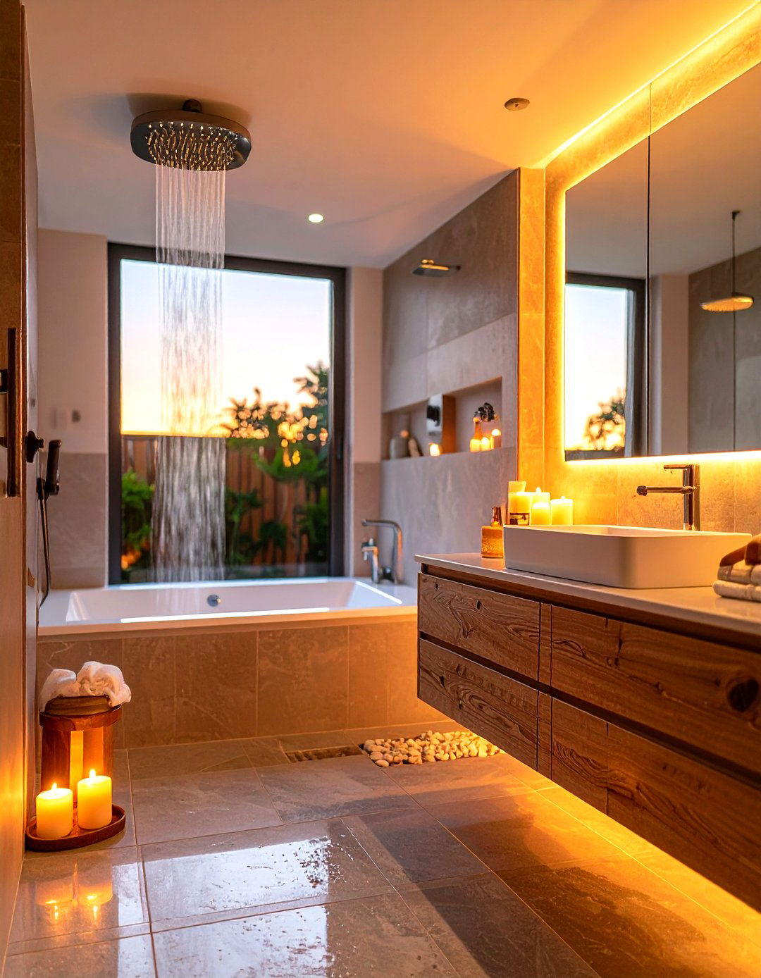 Bluetooth Shower Light Replaces Ceiling Can - 25 apartment bathroom ideas