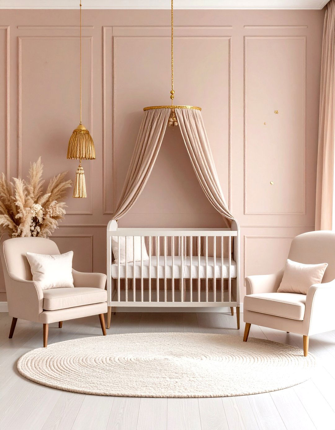 Blush and Gold Luxe Nursery Color - 25 nursery color ideas