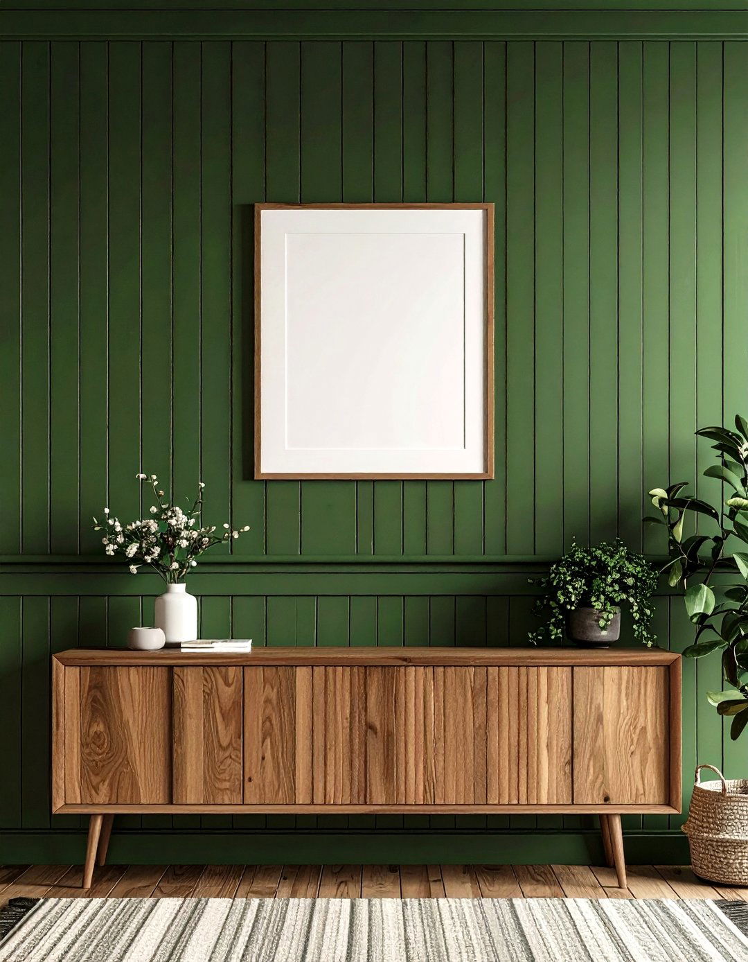 Board and Batten Olive Statement - 25 olive green accent wall ideas