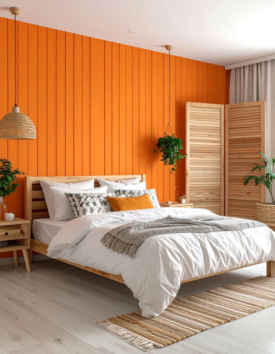 Board and Batten Orange Accent Wall - 25 orange accent wall ideas