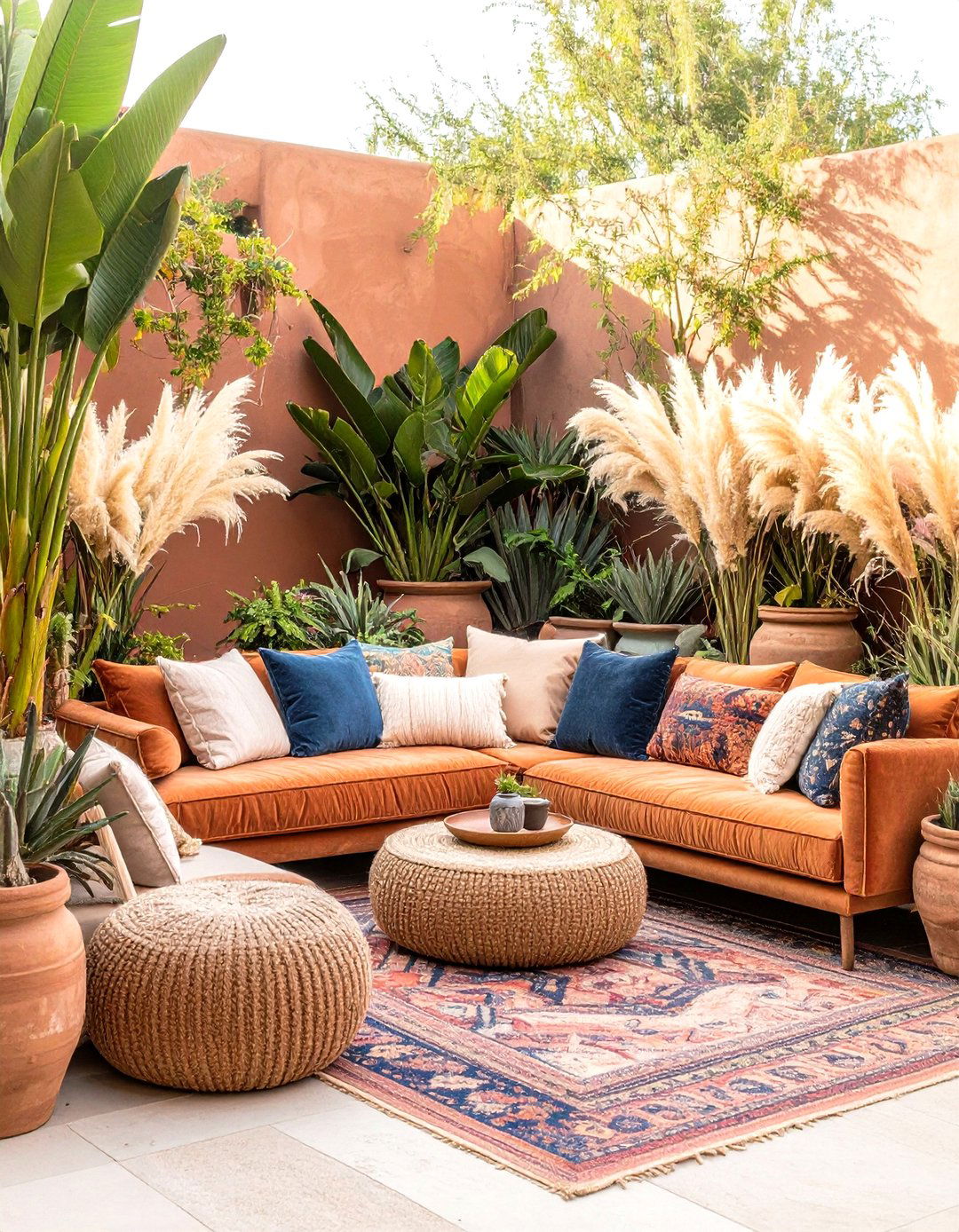 Boho Lounge Planters - 25 pampas grass wedding decor ideas