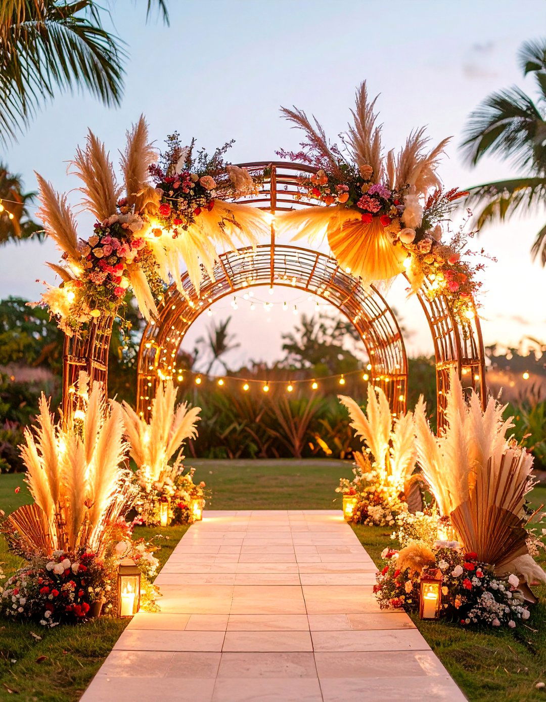 Boho Pampas Grass Wedding Style Arch for House Parties - 25 pampas grass decor ideas