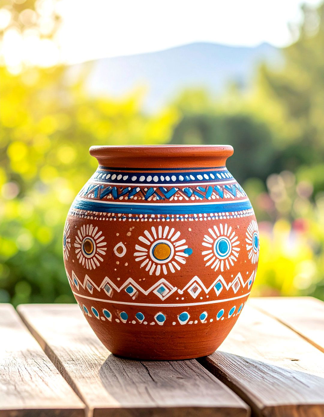 Boho Tribal Painted Pot - 25 painted pot ideas