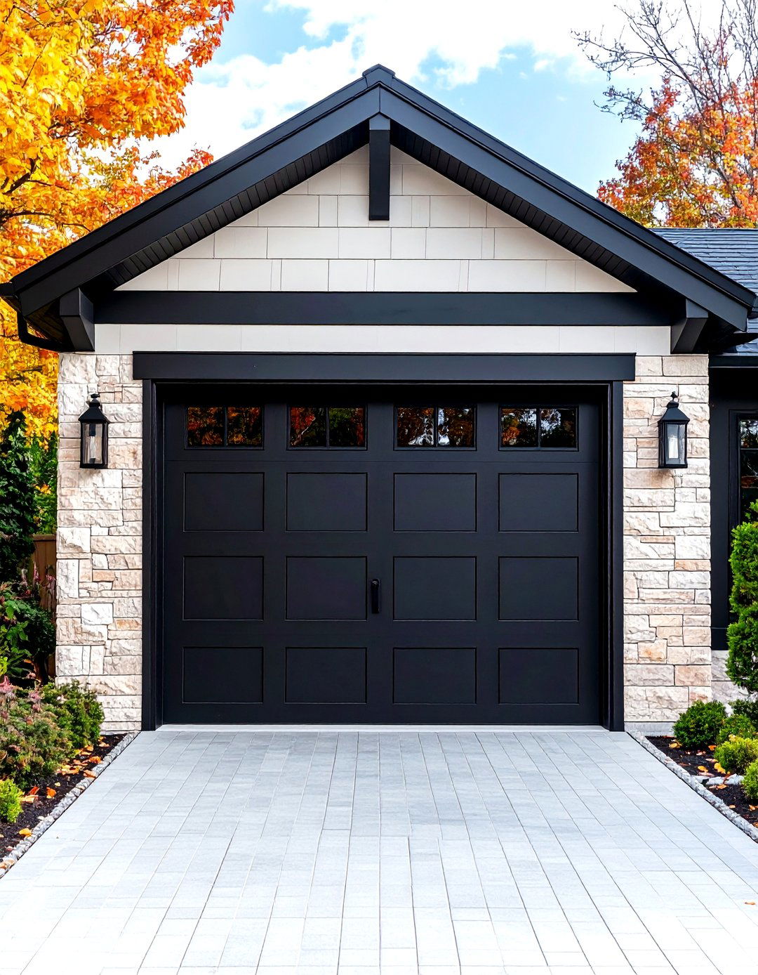 Bold Black Frame Garage Door Trim - 25 exterior garage door trim ideas