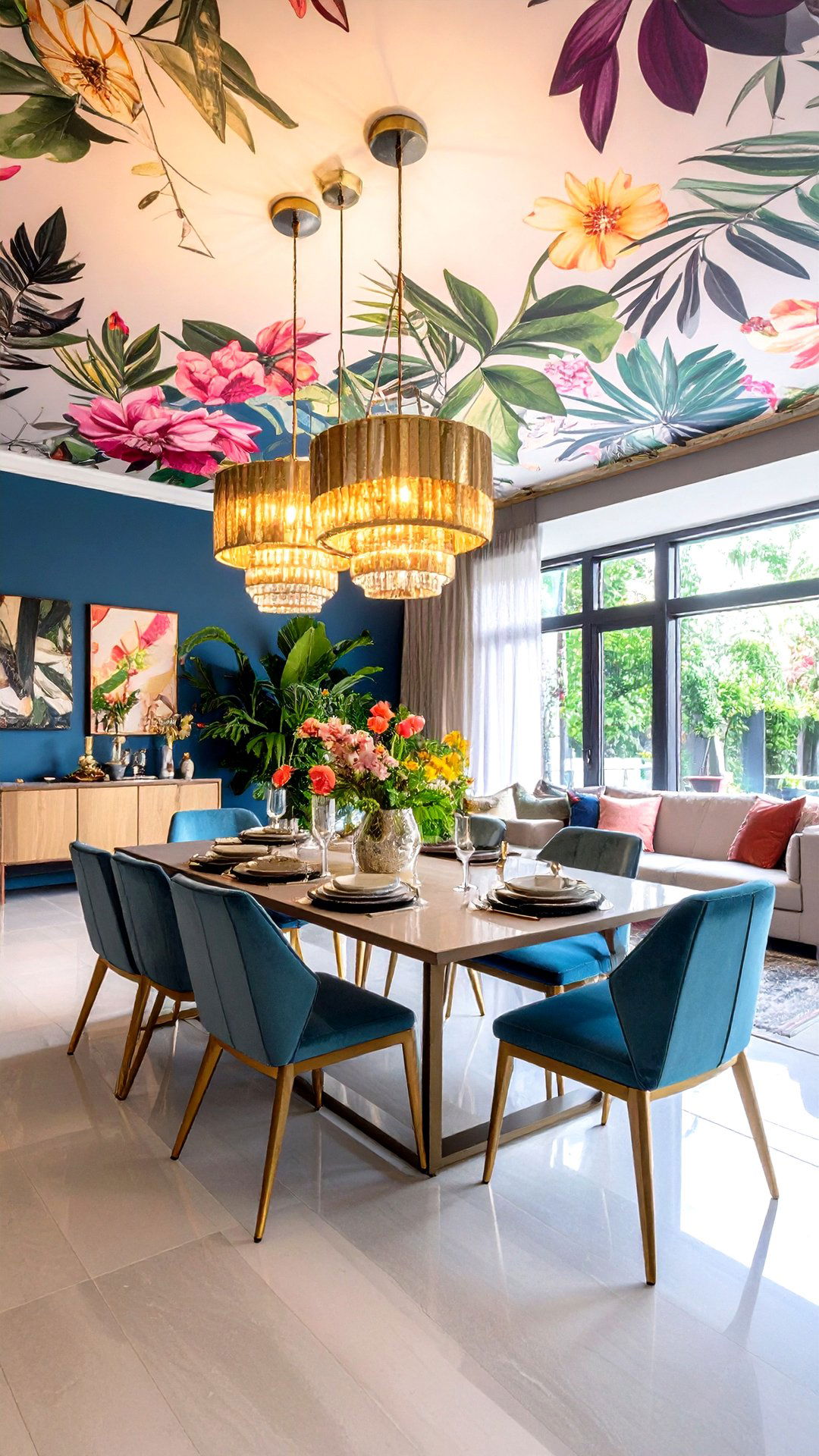 Bold Ceiling Wallpaper or Mural Drama - 25 cathedral ceiling ideas
