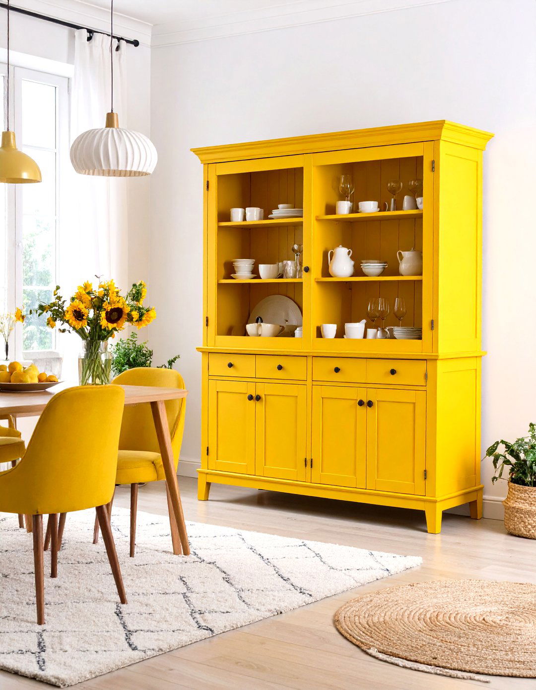 Bold Color Statement Hutch - 25 dining room hutch ideas