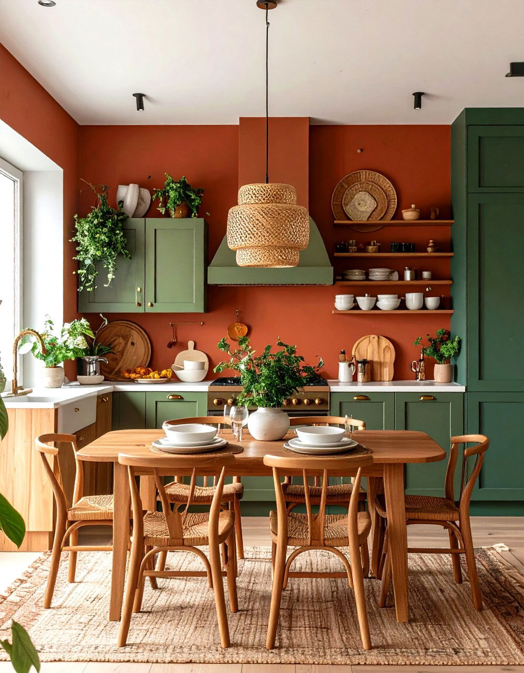 Bold Earthy Wall Colors Define a Boho Kitchen - 25 boho kitchen ideas