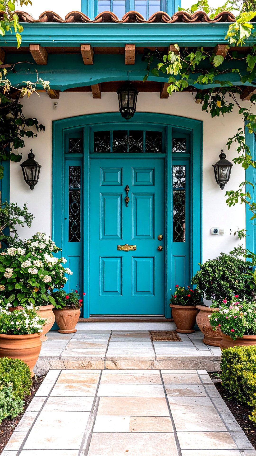 Bold Front Door Hue Anchors the Boho House Exterior - 25 boho house exterior ideas
