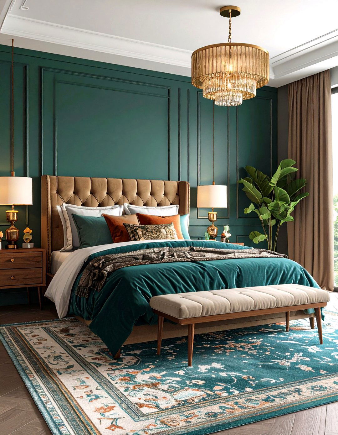 Bold Jewel Tone Palette to Energize an Art Deco Bedroom - 25 art deco bedroom ideas
