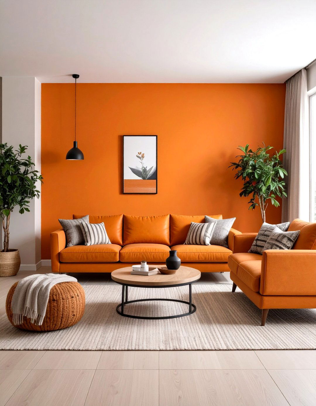 Bold Orange Accent Wall for Instant Energy - 25 orange room ideas