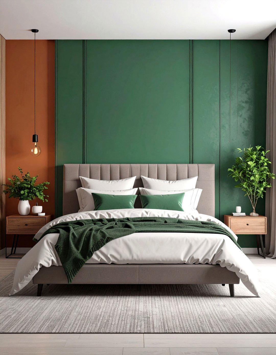 Bold Paint Accent Wall as a No Headboard Focal Point - 25 no headboard ideas
