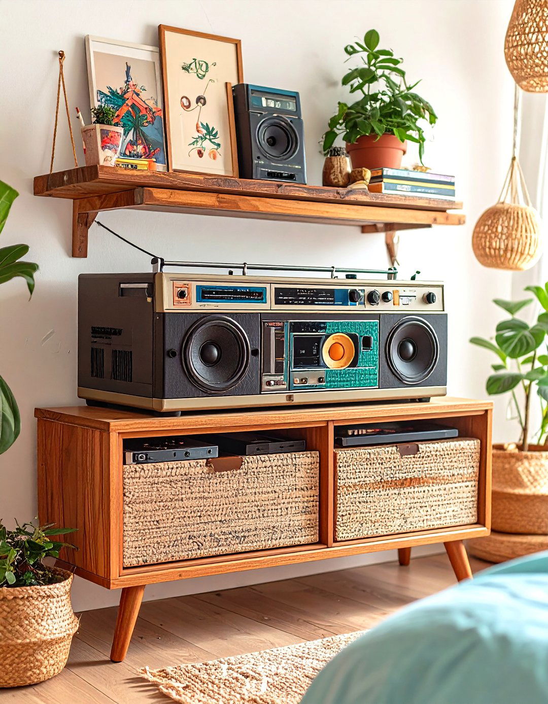 Boombox Shelf Display Adds Sonic Character to the Bedroom - 25 80s bedroom ideas