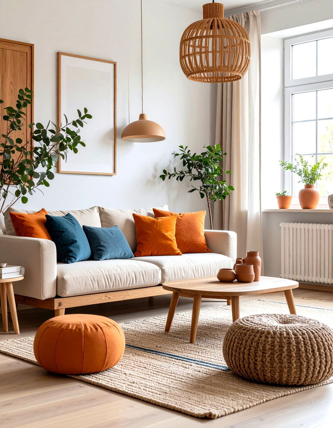 Borrow Calm From Nature - 25 orange and blue living room ideas