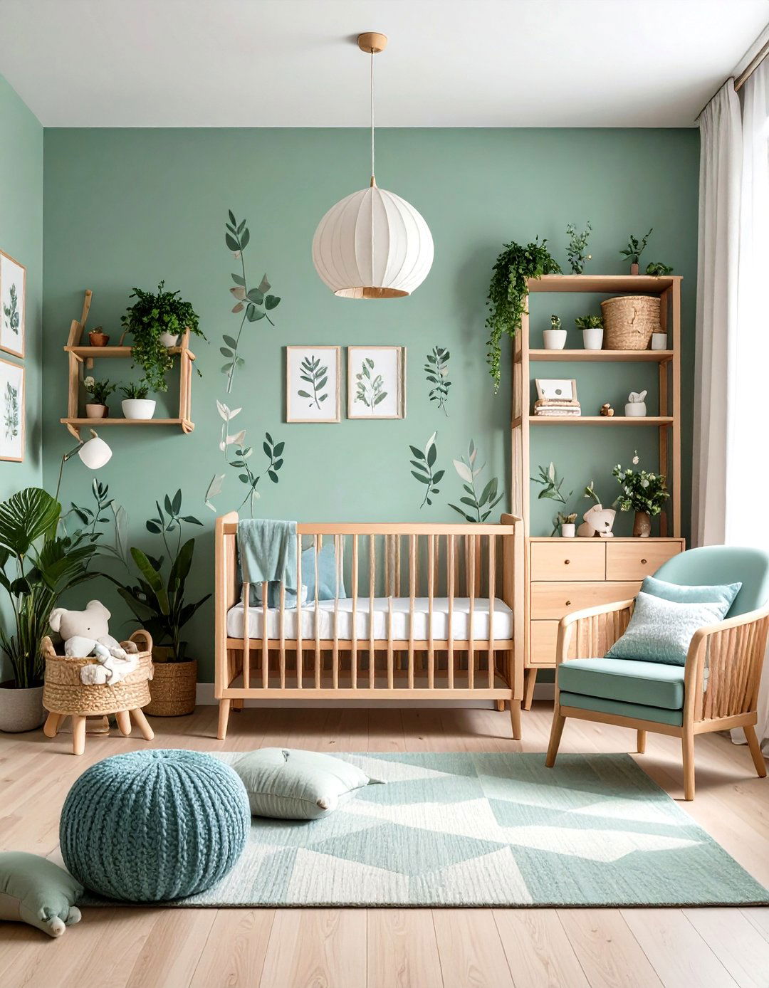 Botanical Wallpaper Mural for Gender Neutral Calm - 25 nursery wall decor ideas