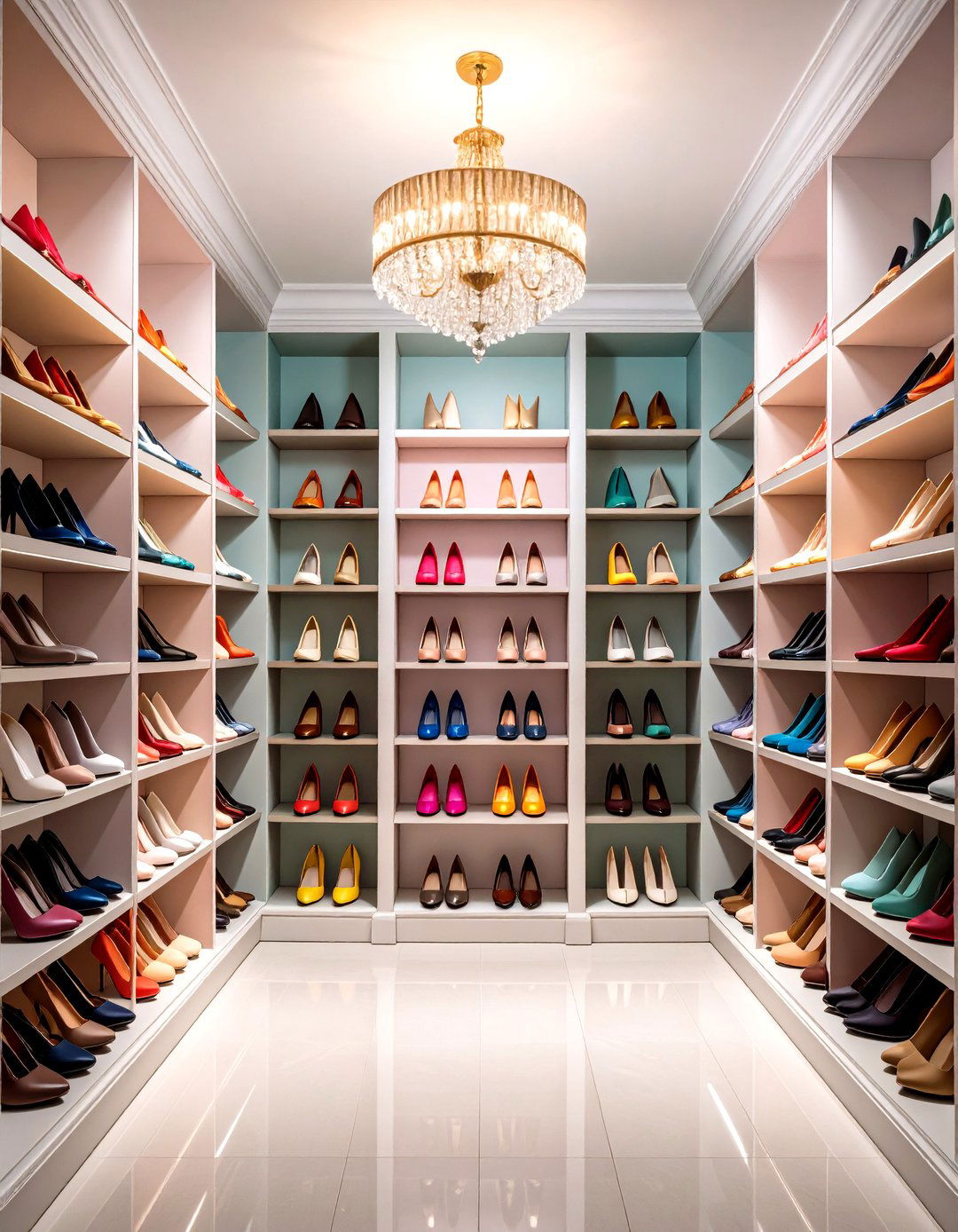 Boutique Shoe Shelves in an Open Closet - 25 open closet ideas