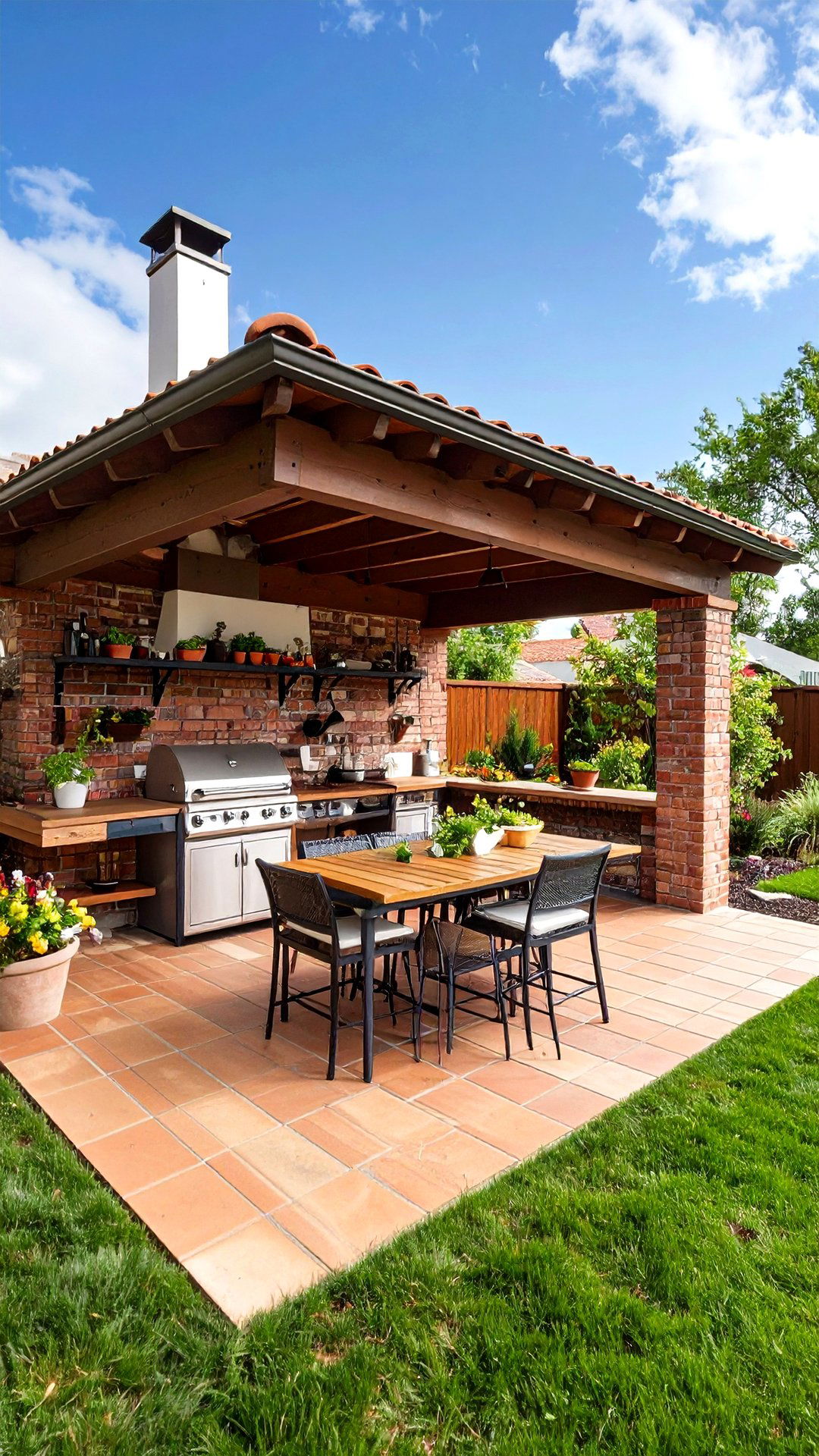 Brick Base for Outdoor Kitchen - 25 brick landscaping ideas