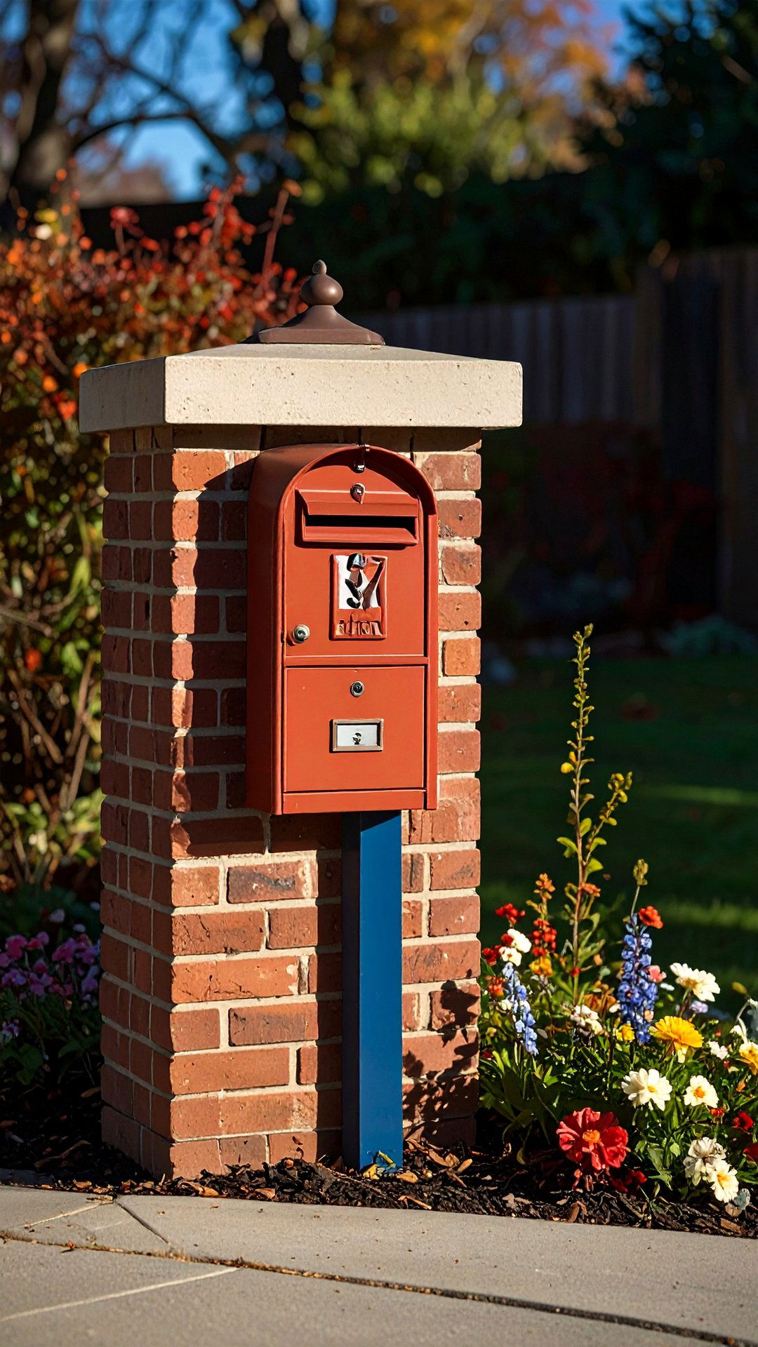 Brick Mailbox Centering Sculptural House Numbers - 25 brick mailbox ideas