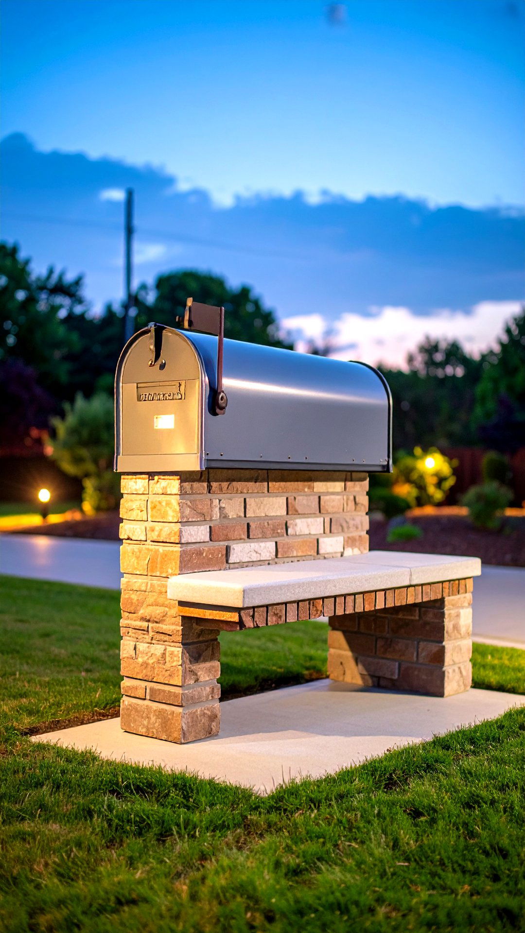 Brick Mailbox Incorporating Bench Seating - 25 brick mailbox ideas