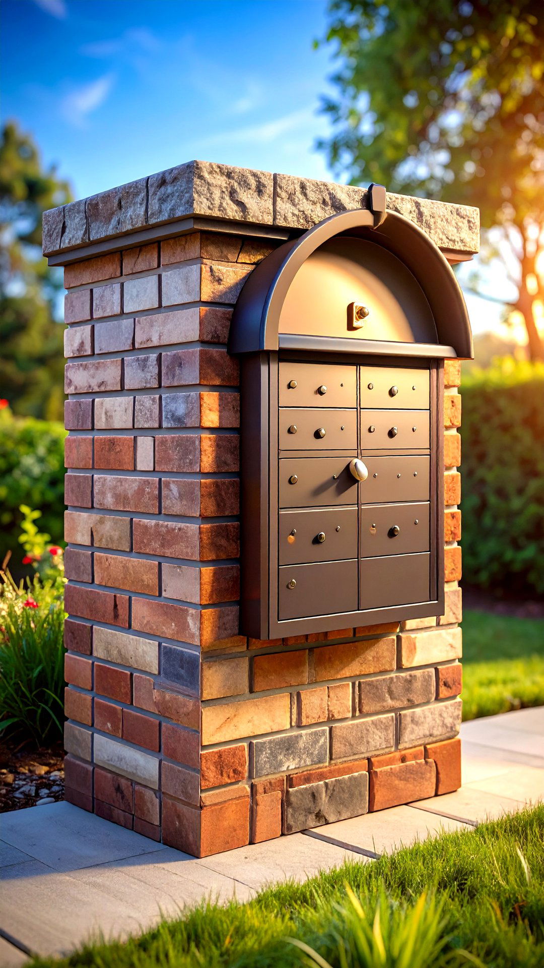Brick Mailbox with Locking Parcel Drawer - 25 brick mailbox ideas