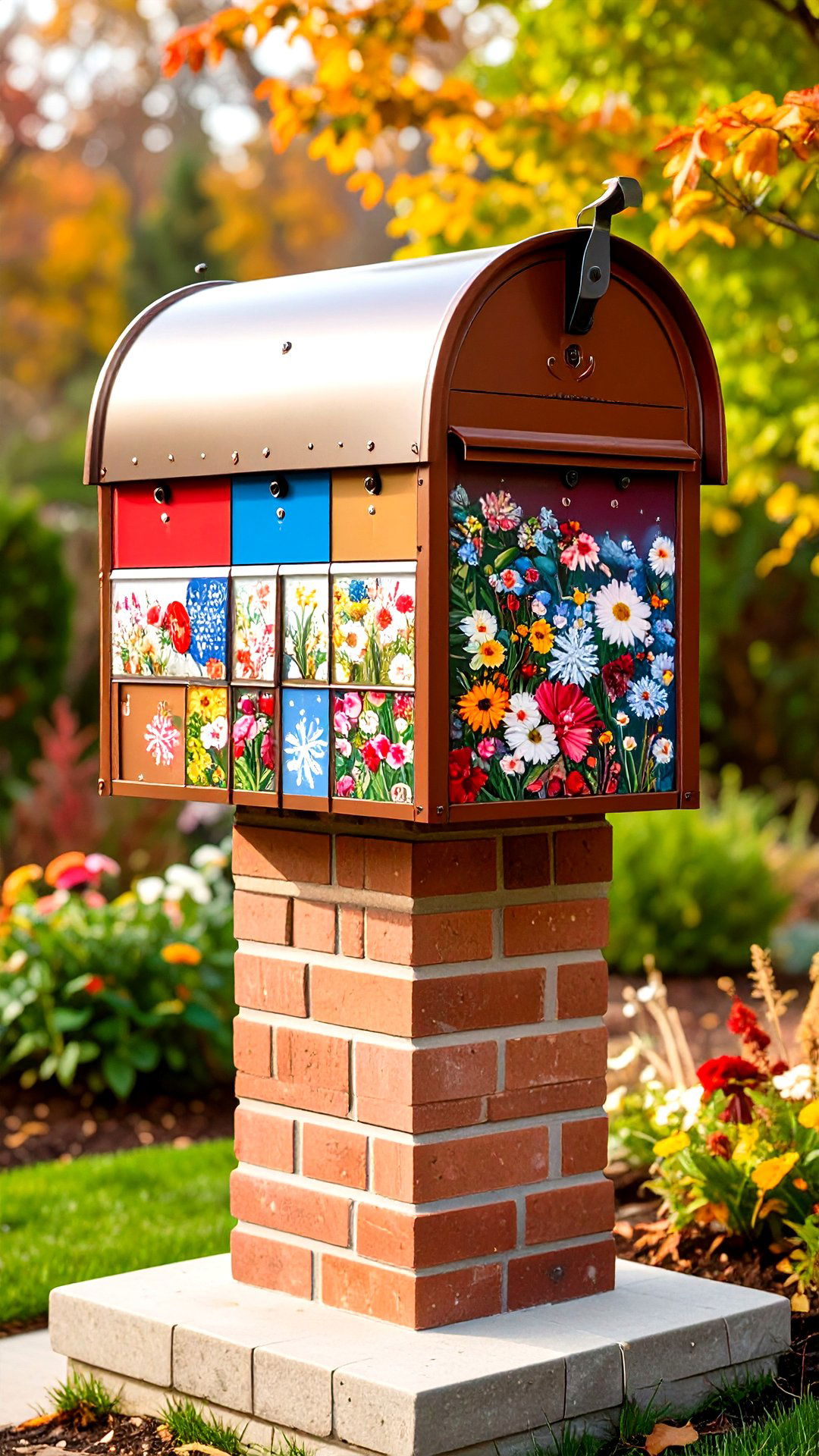 Brick Mailbox with Seasonal Swappable Faceplates - 25 brick mailbox ideas