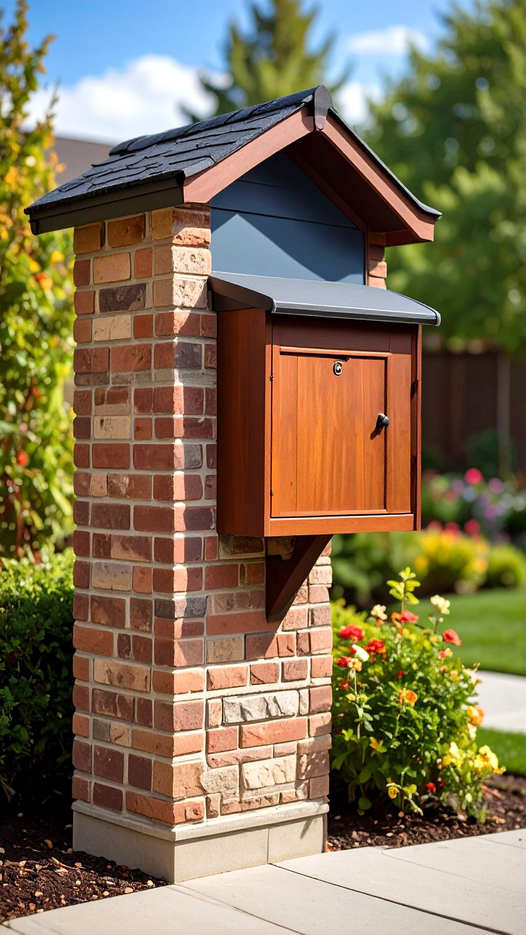 Brick Mailbox with Side Package Niche - 25 brick mailbox ideas